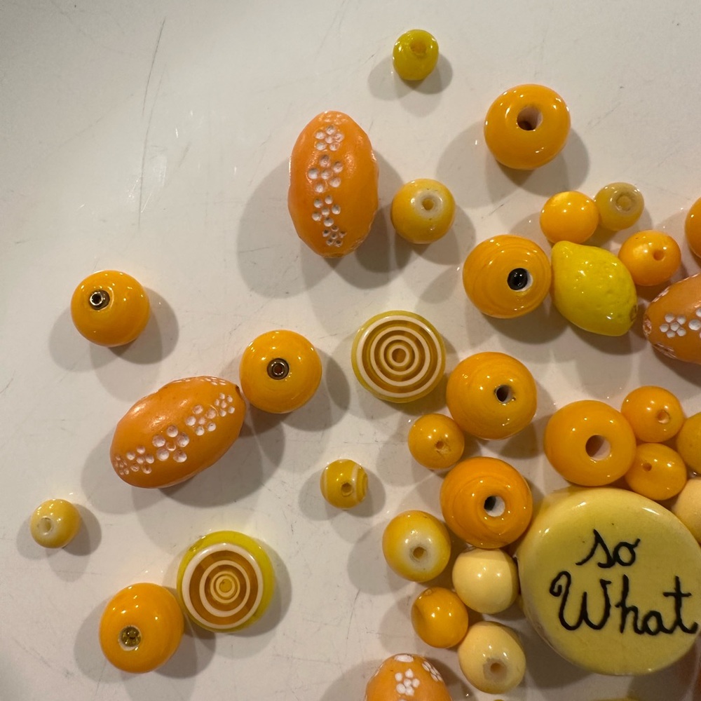 Orange and Yellow Bead lot for jewelry making - Picture 2 of 10